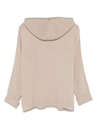 D Exterior Hooded Sweater In Neutral