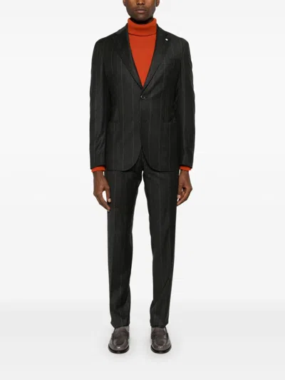 Luigi Bianchi Mantova Pinstriped Suit In 灰色