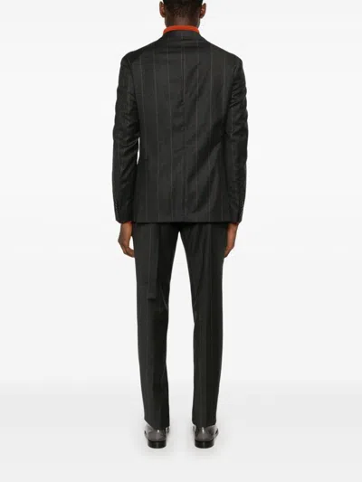 Luigi Bianchi Mantova Pinstriped Suit In 灰色