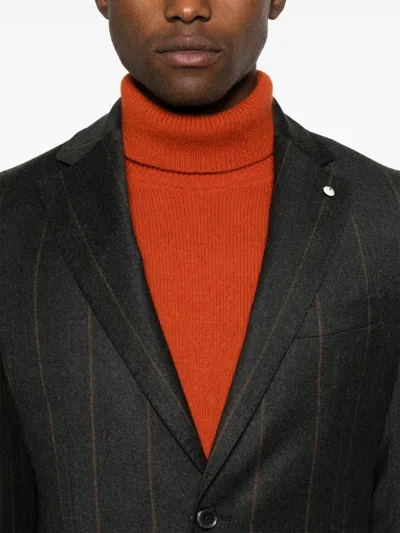 Luigi Bianchi Mantova Pinstriped Suit In 灰色