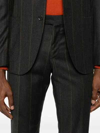 Luigi Bianchi Mantova Pinstriped Suit In 灰色