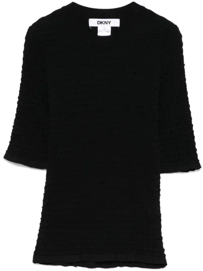 Dkny Ruched T-shirt In 黑色