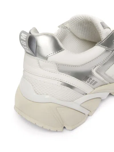Msgm Vulcano Distressed Sneakers In 白色