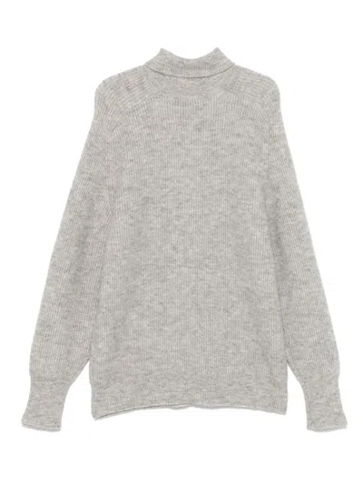 Rotate Birger Christensen Logo-patch Sweater In Gray
