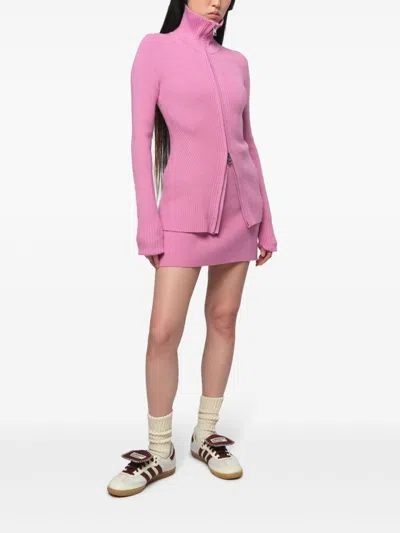 Apparis Ribbed Knit Cardigan In Pink