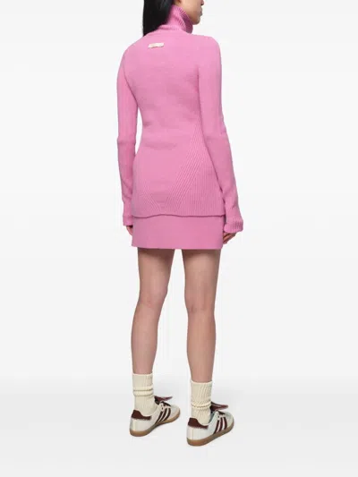 Apparis Ribbed Knit Cardigan In Pink