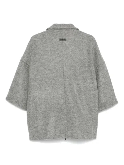 Fear Of God Gray Boiled Wool Short Sleeve Jacket In Grey