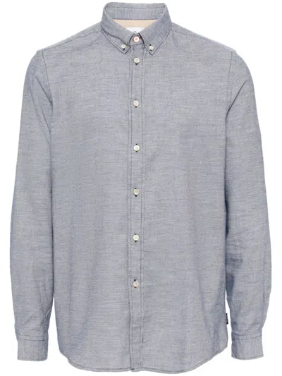 Shop Ps By Paul Smith Button-up Cotton-blend Shirt In Blue