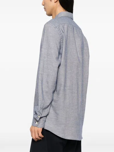 Ps By Paul Smith Button-up Cotton-blend Shirt In Blue