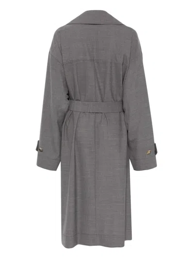 Philosophy Di Lorenzo Serafini Belted Trench Coat In Grey