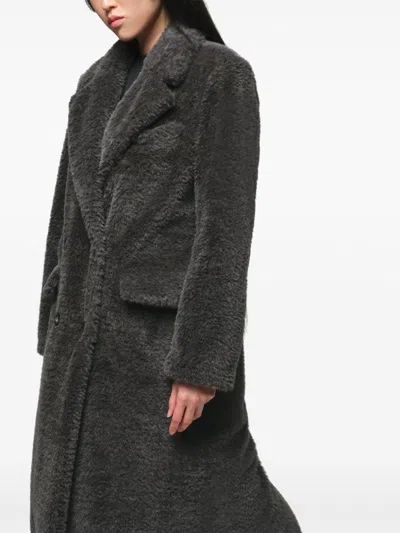 Apparis Double-breasted Coat In Grey