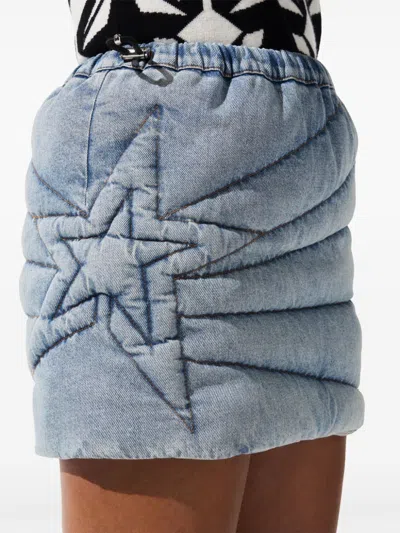 Perfect Moment Quilted Denim Mini Skirt In Blue