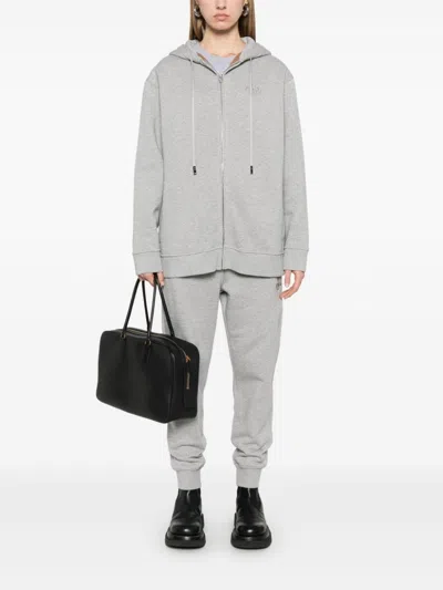 Fendi Grey Sweatshirt With Zip In Fleece Cotton Women In Grey