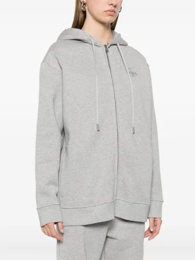 Fendi Grey Sweatshirt With Zip In Fleece Cotton Women In Grey