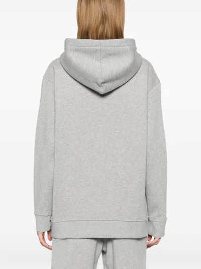 Shop Fendi Logo-embroidered Hoodie In Grey