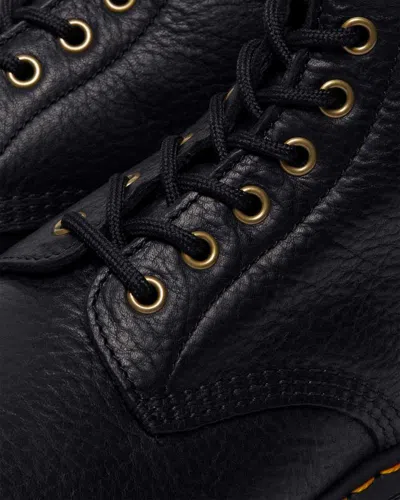 Dr. Martens' 1460 Faux Fur Lined Grizzly Leather Lace Up Boots In Black