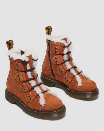 Dr. Martens' Women's 1460 Lace To Toe Fur Lined Buttersoft Lace Up Boots In Brown
