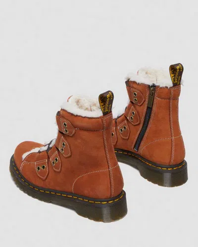 Dr. Martens' Women's 1460 Lace To Toe Fur Lined Buttersoft Lace Up Boots In Brown