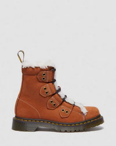 Dr. Martens' Women's 1460 Lace To Toe Fur Lined Buttersoft Lace Up Boots In Brown