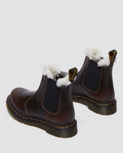 Shop Dr. Martens' 2976 Women's Faux Fur Lined Chelsea Boots In Brown
