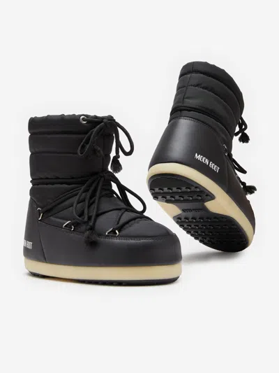 Moon Boot Black Short Logo Snow Boots In Black