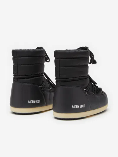 Moon Boot Black Short Logo Snow Boots In Black
