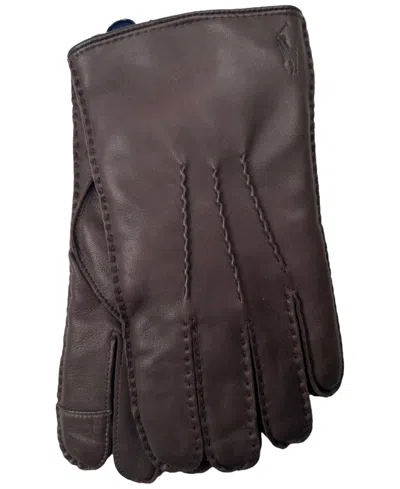 Polo Ralph Lauren Men's Cashmere Lined Nappa Touch Glove In Dark Brown