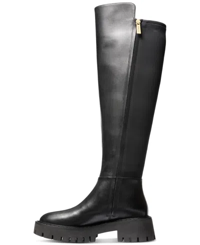 Michael Kors Asher Leather Boots In Black