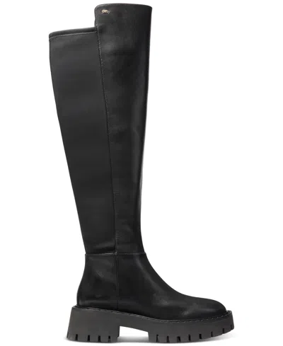 Michael Kors Asher Leather Boots In Black