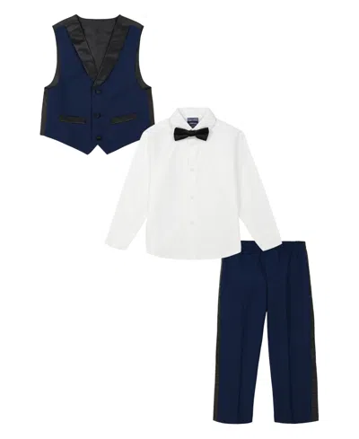 Nautica Baby Boys Tuxedo Vest 4-piece Set In Blue
