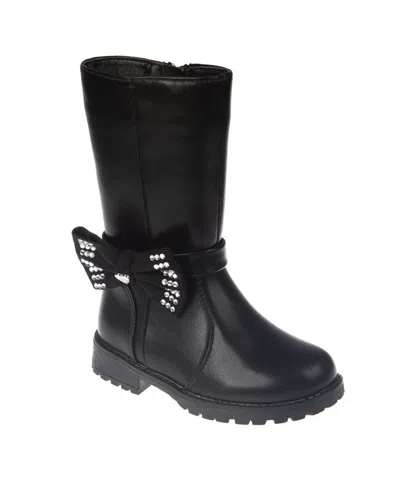 Vince Camuto Toddler Girls Tall Bow With Rhinestones Boot In Black