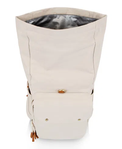 Picnic Time 20 Liter Carmel Roll Top Picnic Backpack Cooler In Tan