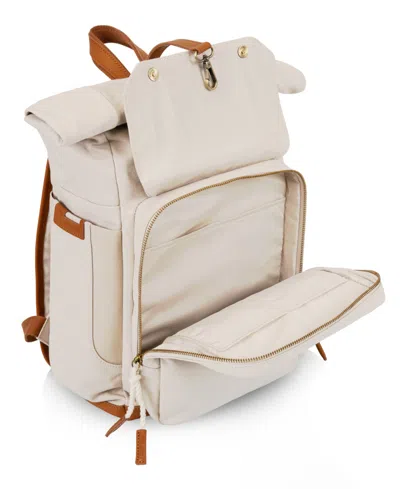 Picnic Time 20 Liter Carmel Roll Top Picnic Backpack Cooler In Tan