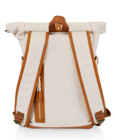 Picnic Time 20 Liter Carmel Roll Top Picnic Backpack Cooler In Tan