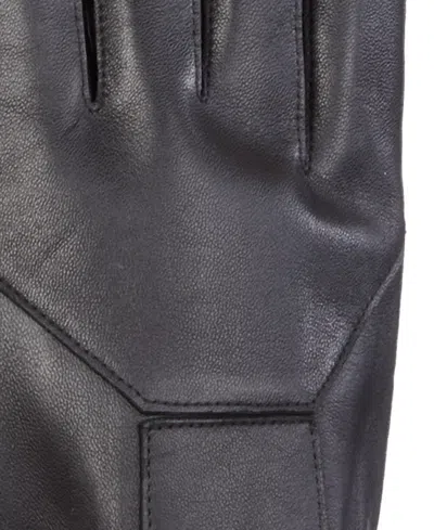 Isotoner Signature Men's Water Repellent Genuine Leather Touchscreen Stretch Gloves In Black