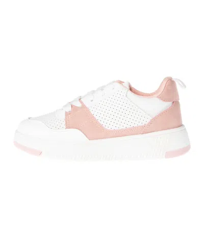 Vince Camuto Little And Big Girls Perforated Court Sneaker In White