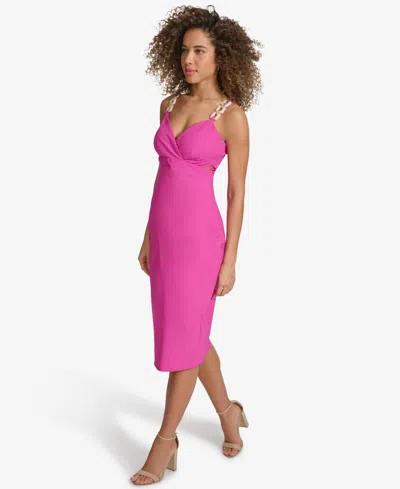 Siena Women's Embellished-strap Midi A-line Dress In White