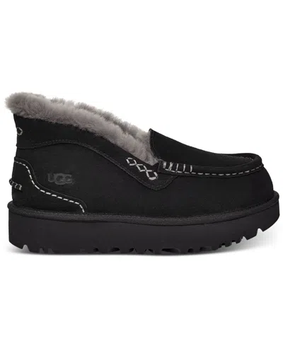 Ugg Ansley Suede Shearling Slip-on Loafers In Chestnut