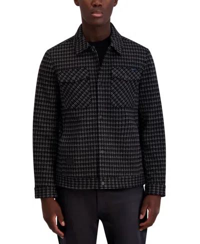 Karl Lagerfeld Men's Textured Shirt Jacket In Black,white