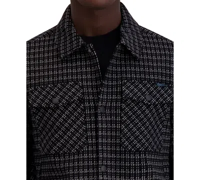 Karl Lagerfeld Men's Textured Shirt Jacket In Black,white