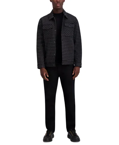 Karl Lagerfeld Men's Textured Shirt Jacket In Black,white