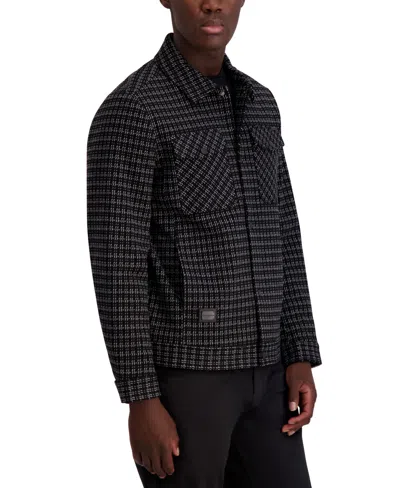 Karl Lagerfeld Men's Textured Shirt Jacket In Black,white