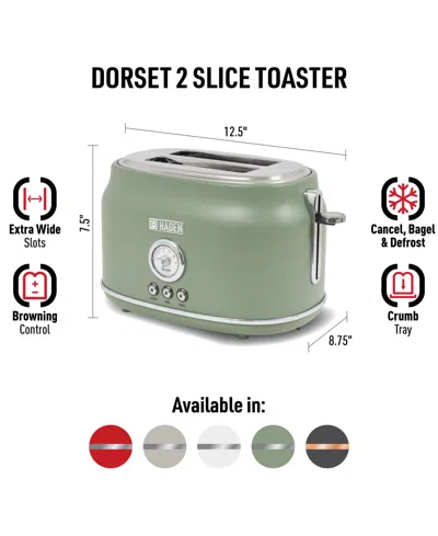 Haden Dorset Cedar Wide-slot 2-slice Toaster, 75172 In Cedar Green Chrome