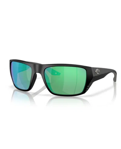 Costa Del Mar Men's Pargo Polarized Sunglasses, Mirror 6s9086 In Black,green