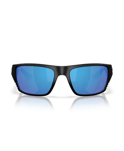 Costa Del Mar Men's Pargo Polarized Sunglasses, Mirror 6s9086 In Black,green