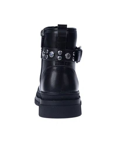 Vince Camuto Little And Big Girls Lace Up Stud And Logo Rivet Details Boot In Black