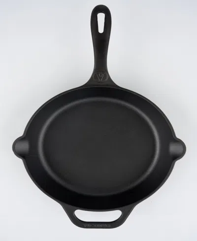 Victoria Cast Iron 10" Skillet With Helper Handle In Black