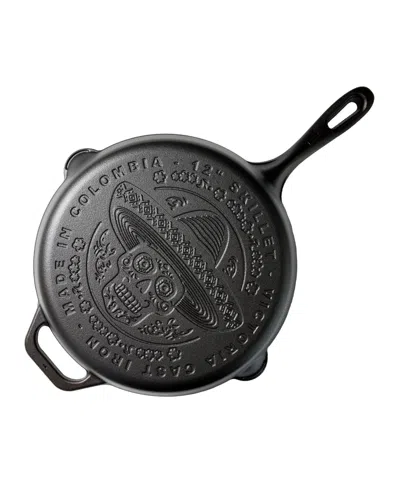 Victoria Cast Iron 12" Skillet With Helper Handle In Black