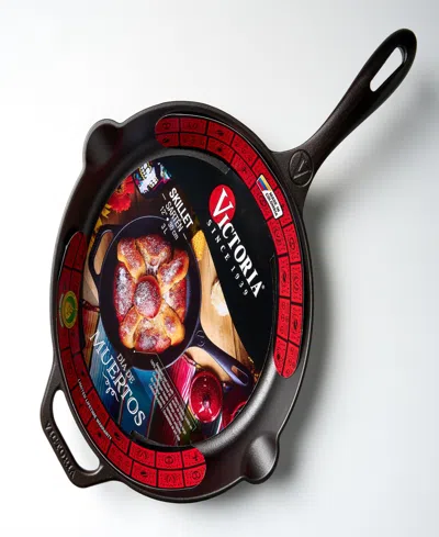 Victoria Cast Iron 12" Skillet With Helper Handle In Black