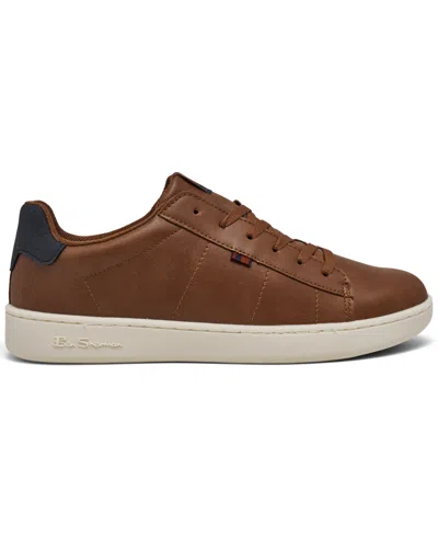 Ben Sherman Men's Hampton Low Court Casual Sneakers From Finish Line In Chestnut